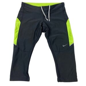 Nike Dri-Fit Women's XL Leggings • New With Tags • Black/Yellow Colorblock